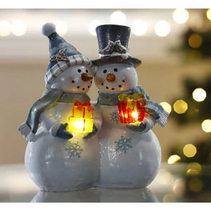 VP Home Snowman Couple Christmas Figurine Decor